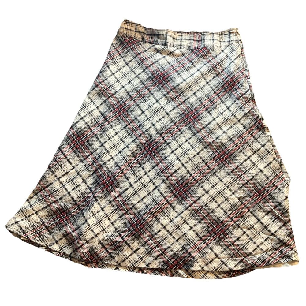 East 5th Plaid A-Line Maxi Skirt Size 16 Black, White, Red Machine Washable
